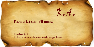 Kosztics Ahmed névjegykártya
